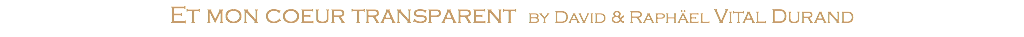 Et mon coeur transparent by David & Raphäel Vital Durand